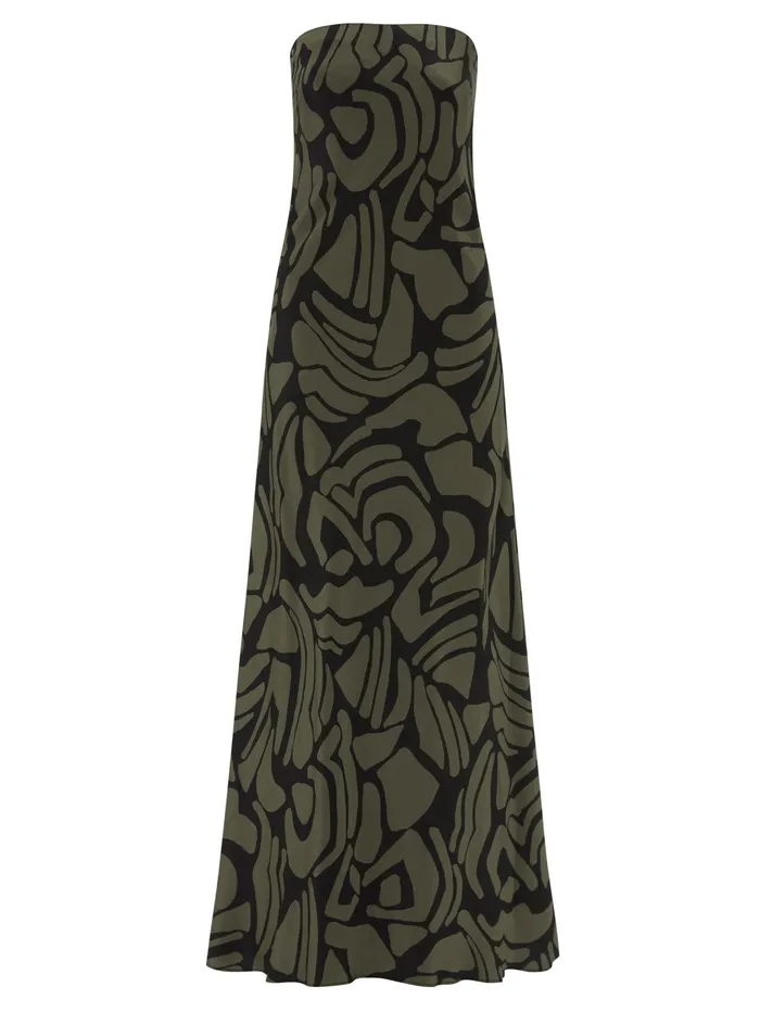 Women Matteau 8211 Bias Column Dress In Green Pebble The UNDONE Dresses