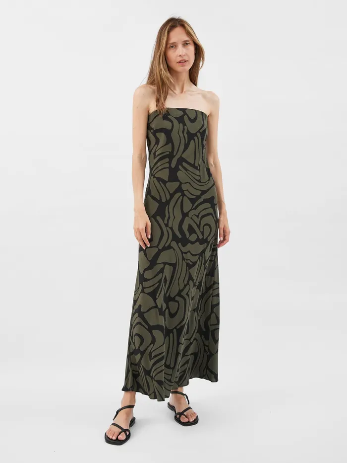 Women Matteau 8211 Bias Column Dress In Green Pebble The UNDONE Dresses
