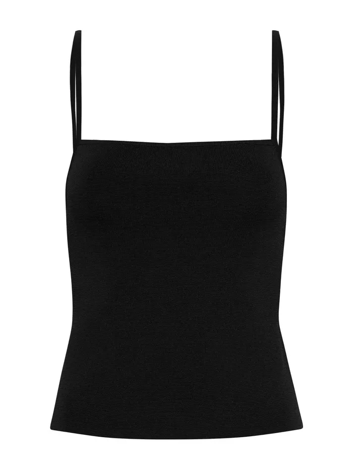 Women Matteau 8211 Square Knit Top In Black The UNDONE Tops