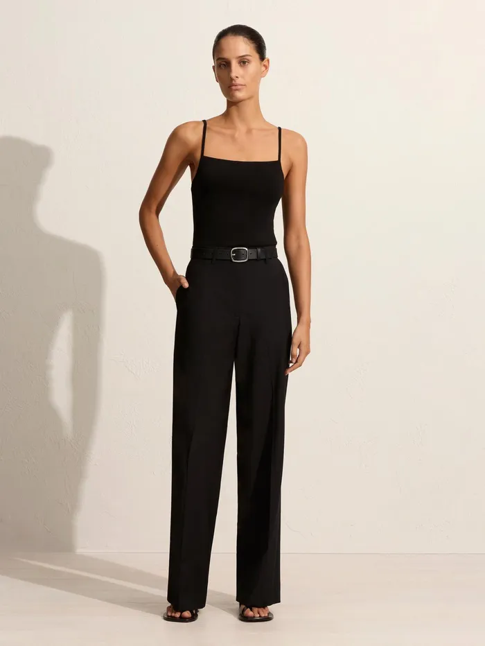 Women Matteau 8211 Square Knit Top In Black The UNDONE Tops
