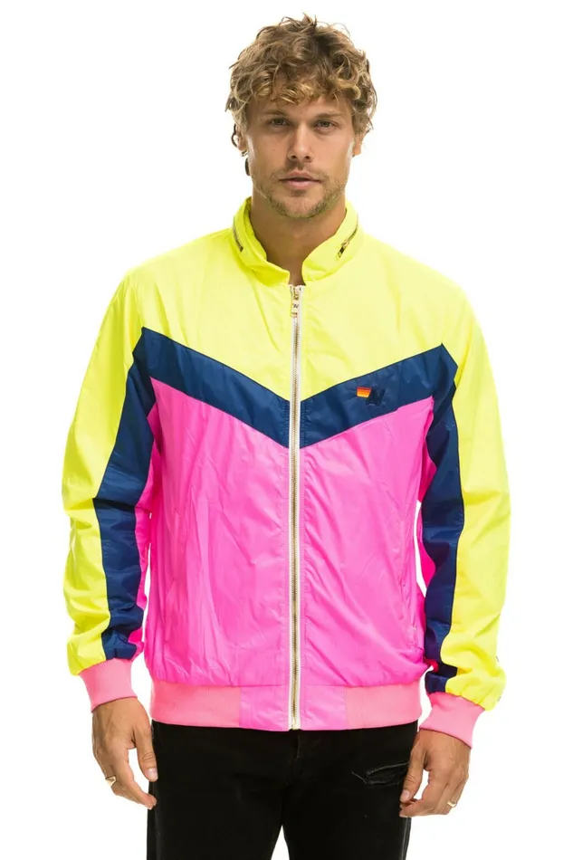 Women MEN039S WINDBREAKER JACKET 8211 NEON PINK Aviator Nation Outerwear