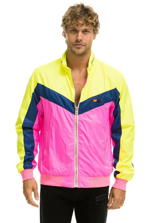 Women MEN039S WINDBREAKER JACKET 8211 NEON PINK Aviator Nation Outerwear Women MEN039S WINDBREAKER JACKET 8211 NEON PINK Aviator Nation Outerwear