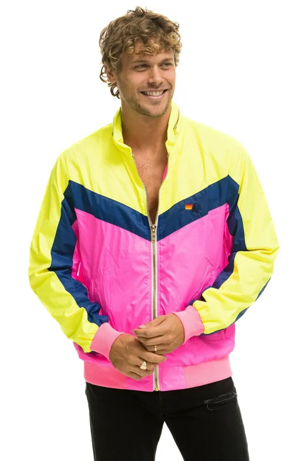 Women MEN039S WINDBREAKER JACKET 8211 NEON PINK Aviator Nation Outerwear Women MEN039S WINDBREAKER JACKET 8211 NEON PINK Aviator Nation Outerwear