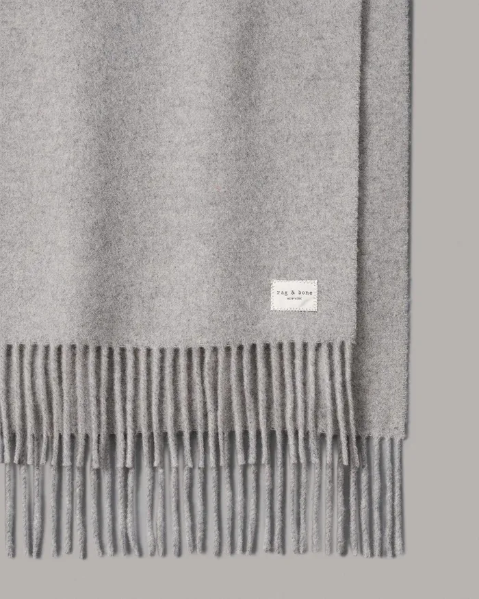 WomenMen Rag and Bone Scarves and Ponchos Addison Recycled Wool Scarf Mid Grey WomenMen Rag and Bone Scarves and Ponchos Addison Recycled Wool Scarf Mid Grey