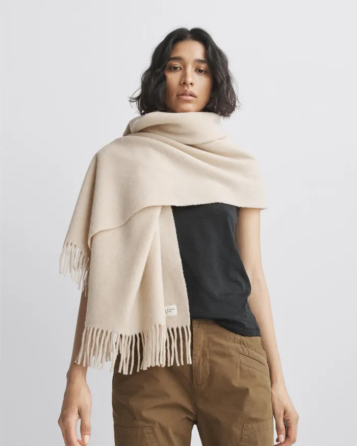 WomenMen Rag and Bone Scarves and Ponchos Addison Recycled Wool Scarf Oatmeal WomenMen Rag and Bone Scarves and Ponchos Addison Recycled Wool Scarf Oatmeal
