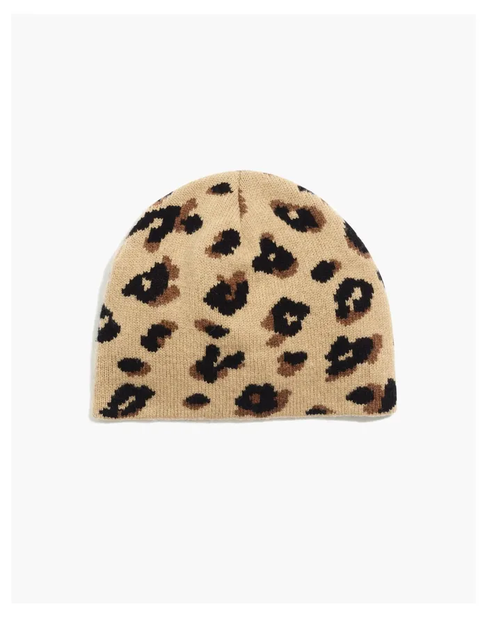 Women Merino Ribbed Beanie In Painted Leopard Toffee Madewell Hats