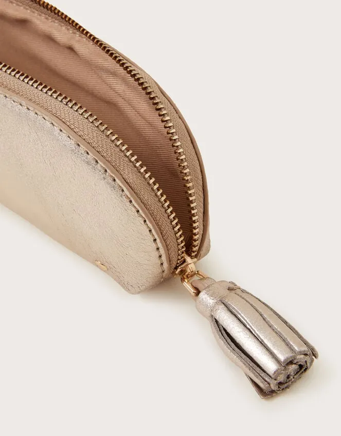 Women Metallic Leather Pencil Case Gold Monsoon Bags and Purses