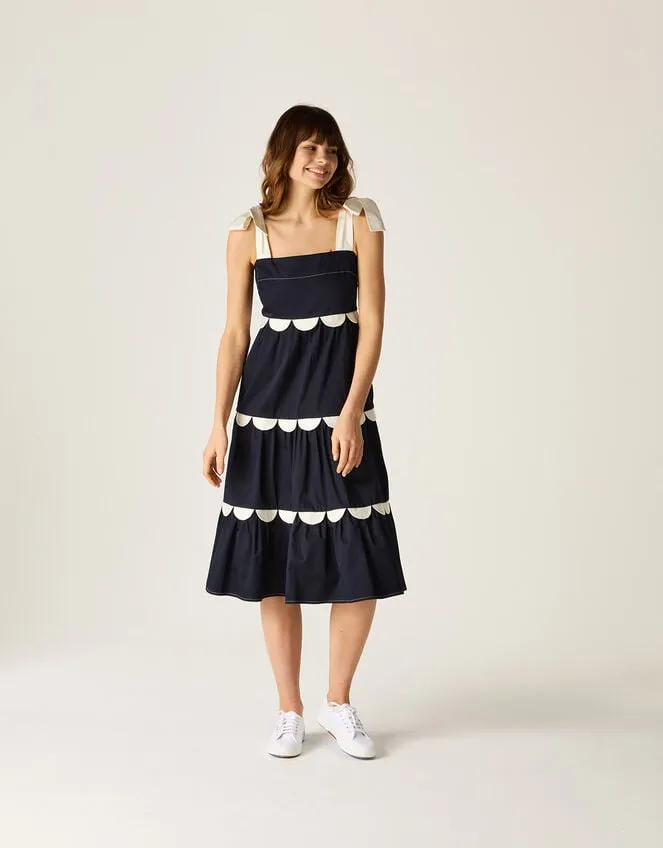 Women Mirla Beane Tiered Scallop Dress Blue Monsoon Dresses