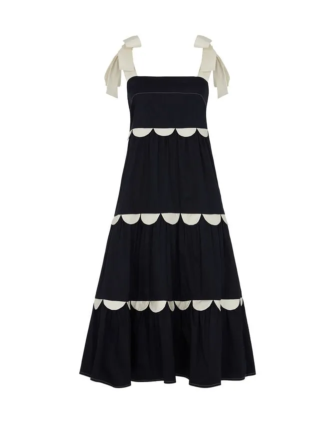Women Mirla Beane Tiered Scallop Dress Blue Monsoon Dresses