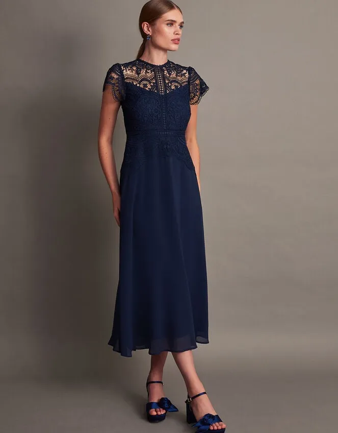 Women Monica Lace Midi Dress Blue Monsoon Occasionwear