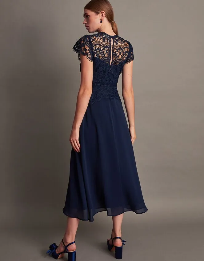 Women Monica Lace Midi Dress Blue Monsoon Occasionwear