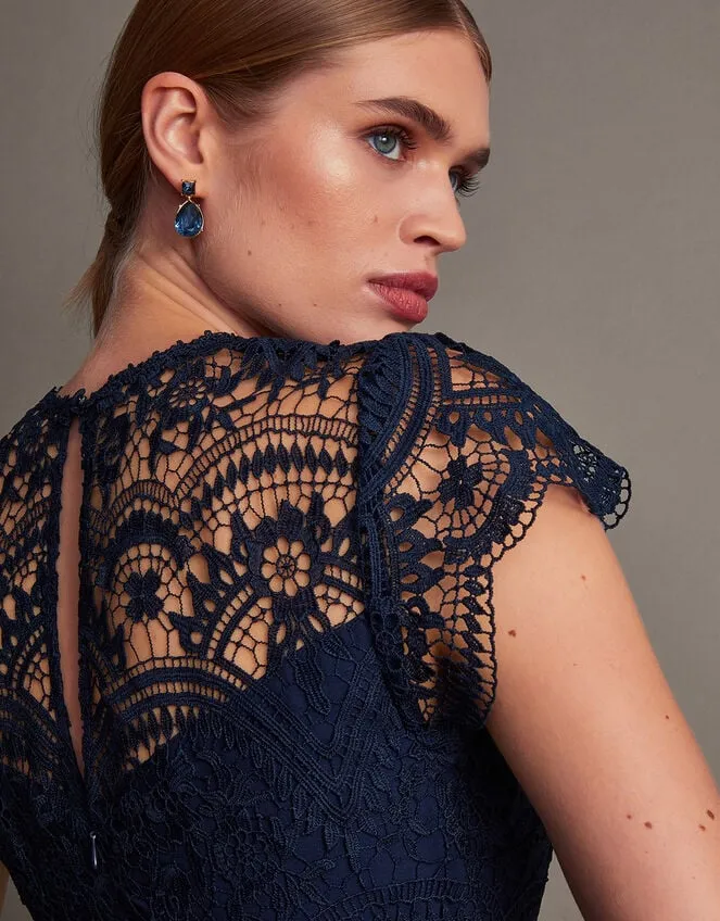 Women Monica Lace Midi Dress Blue Monsoon Occasionwear