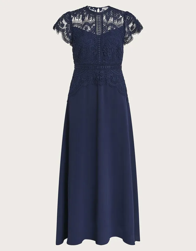 Women Monica Lace Midi Dress Blue Monsoon Occasionwear