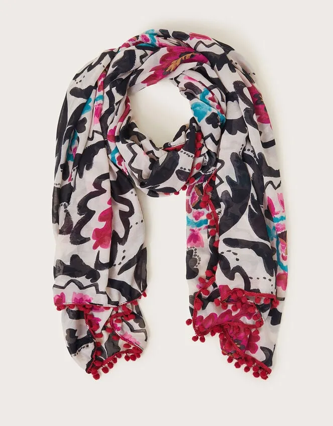 Women Monochrome Tassel Scarf Monsoon Scarves