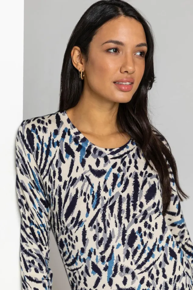 Women Multi Abstract Animal Print Jumper Roman Knitwear