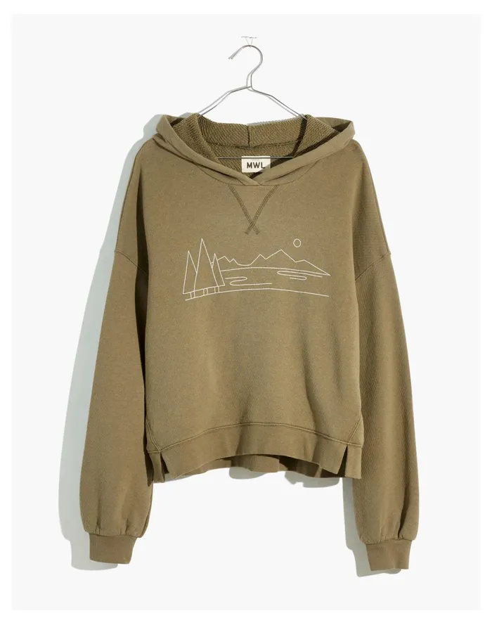Women MWL Airyterry Hikerscape Hoodie Sweatshirt Hthr Distant Surplus Madewell MWL Athleisure Women MWL Airyterry Hikerscape Hoodie Sweatshirt Hthr Distant Surplus Madewell MWL Athleisure