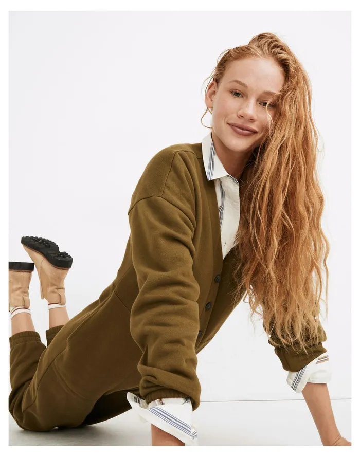 Women MWL Betterterry Coverall Jumpsuit Desert Moss Madewell MWL Athleisure