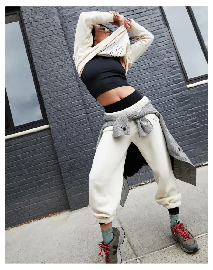 Women MWL Betterterry Embroidered Oversized Sweatpants Antique Cream Madewell MWL Athleisure Women MWL Betterterry Embroidered Oversized Sweatpants Antique Cream Madewell MWL Athleisure