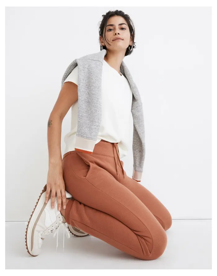 Women MWL Betterterry Jogger Sweatpants Warm Umber Madewell MWL Athleisure