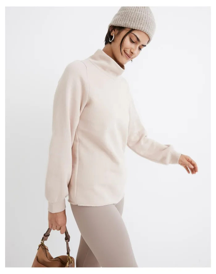 Women MWL Betterterry Relaxed Turtleneck Sweatshirt Avalon Pink Madewell MWL Athleisure Women MWL Betterterry Relaxed Turtleneck Sweatshirt Avalon Pink Madewell MWL Athleisure