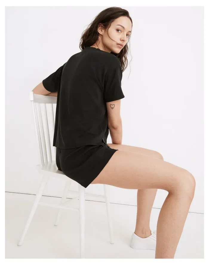 Women MWL Breeze Crewneck Boxy Tee True Black Madewell Pajamas Women MWL Breeze Crewneck Boxy Tee True Black Madewell Pajamas