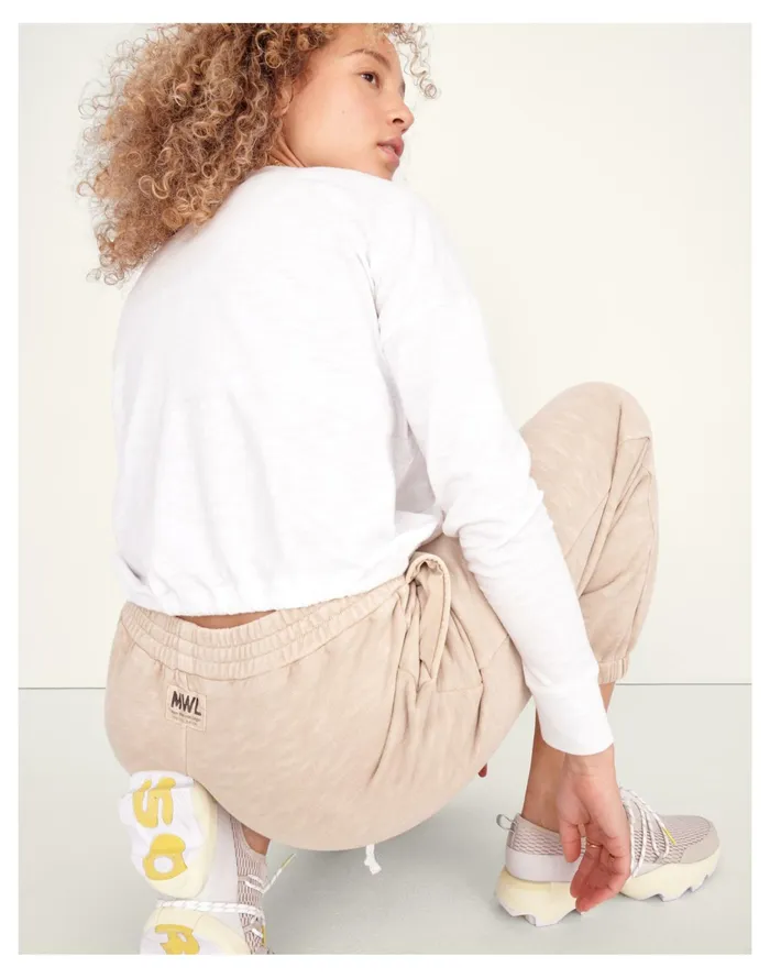 Women MWL Drawstring Tee Eyelet White Madewell Activewear Women MWL Drawstring Tee Eyelet White Madewell Activewear