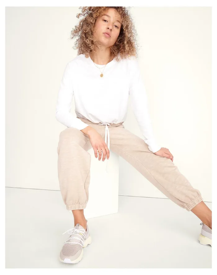 Women MWL Drawstring Tee Eyelet White Madewell Activewear Women MWL Drawstring Tee Eyelet White Madewell Activewear