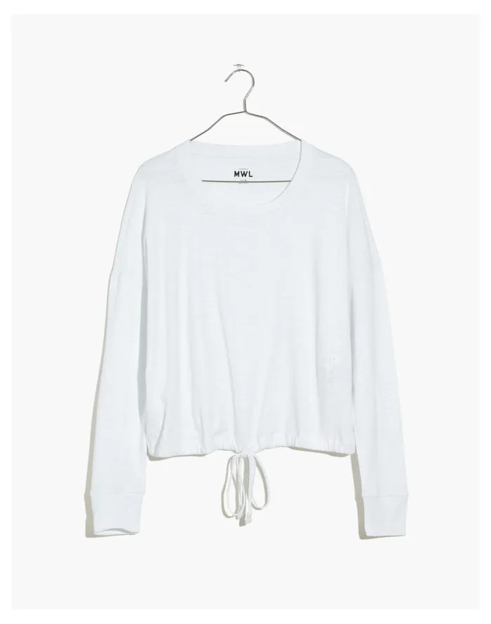 Women MWL Drawstring Tee Eyelet White Madewell Activewear Women MWL Drawstring Tee Eyelet White Madewell Activewear