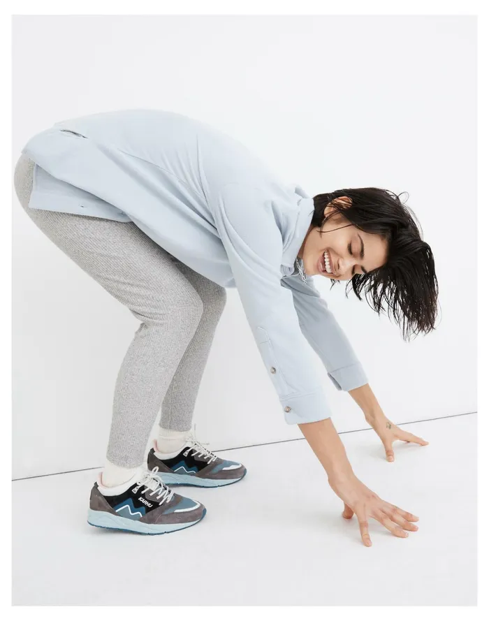 Women MWL Fleecelayer Shirt Jacket Dusty Pool Madewell MWL Athleisure Women MWL Fleecelayer Shirt Jacket Dusty Pool Madewell MWL Athleisure