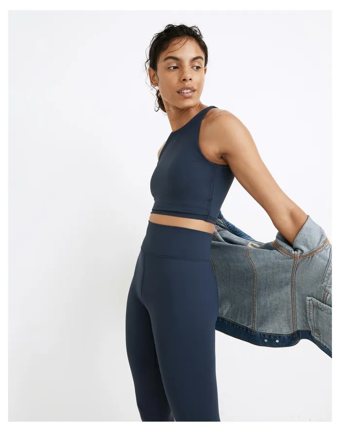 Women MWL Form Racerback Crop Top Dark Nightfall Madewell Activewear Women MWL Form Racerback Crop Top Dark Nightfall Madewell Activewear