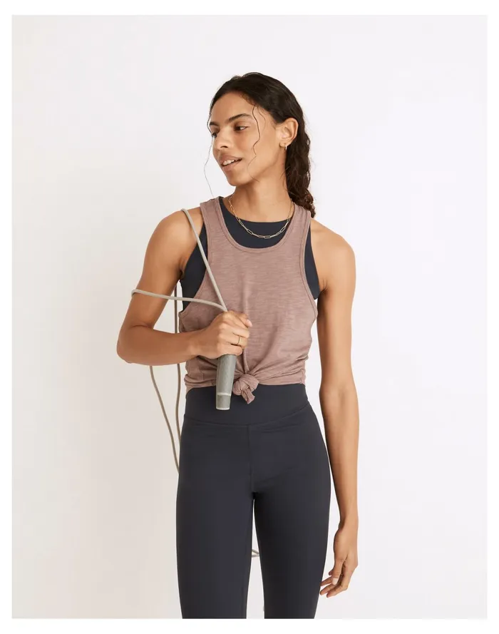 Women MWL Long Racerback Tank Fig Madewell Activewear Women MWL Long Racerback Tank Fig Madewell Activewear