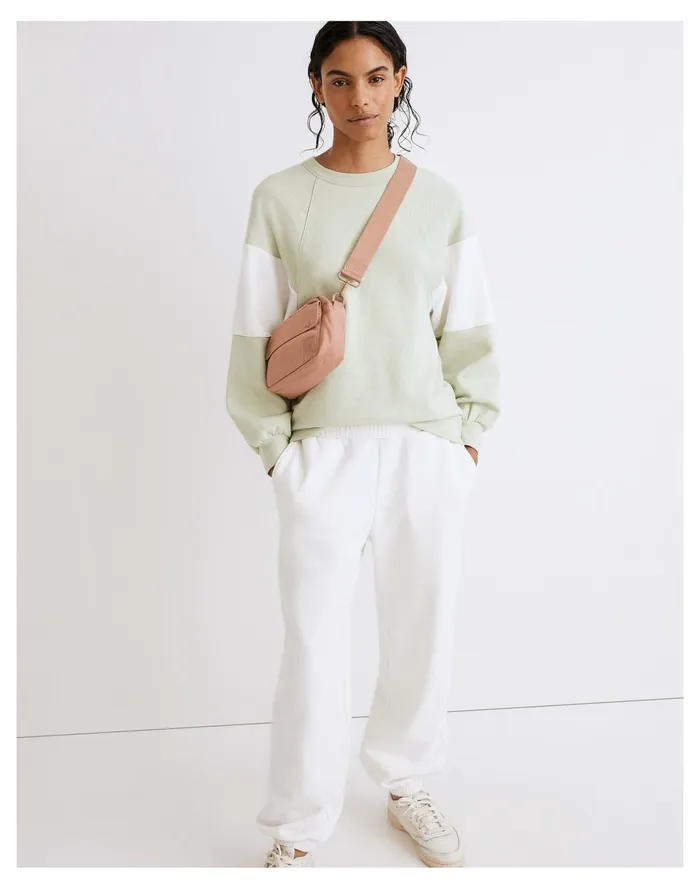 Women MWL Oversized Raglan Sweatshirt In Colorblock Sunfaded Mint Madewell MWL Athleisure Women MWL Oversized Raglan Sweatshirt In Colorblock Sunfaded Mint Madewell MWL Athleisure