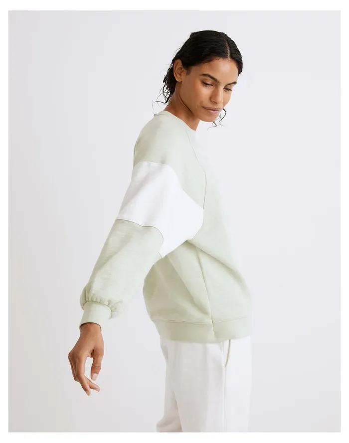 Women MWL Oversized Raglan Sweatshirt In Colorblock Sunfaded Mint Madewell MWL Athleisure Women MWL Oversized Raglan Sweatshirt In Colorblock Sunfaded Mint Madewell MWL Athleisure
