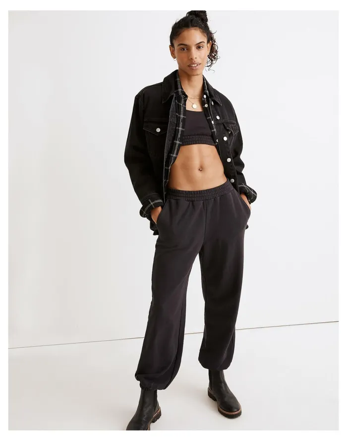 Women MWL Oversized Sweatpants Black Coal Madewell MWL Athleisure