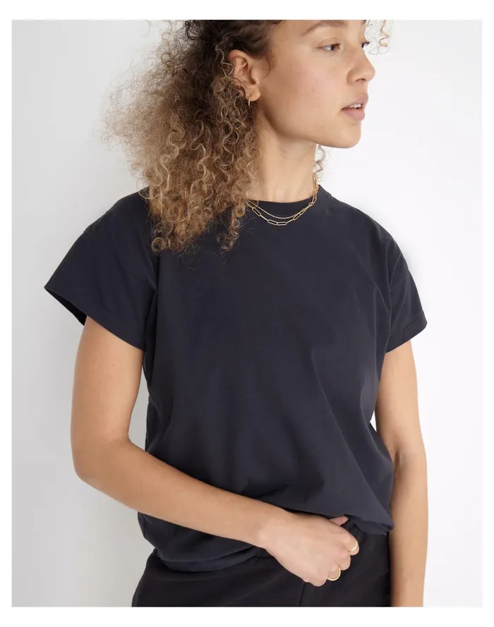 Women MWL Seamed Tee Black Coal Madewell Activewear