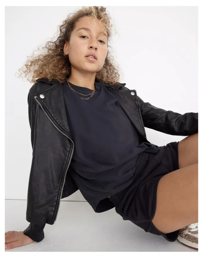 Women MWL Seamed Tee Black Coal Madewell Activewear Women MWL Seamed Tee Black Coal Madewell Activewear