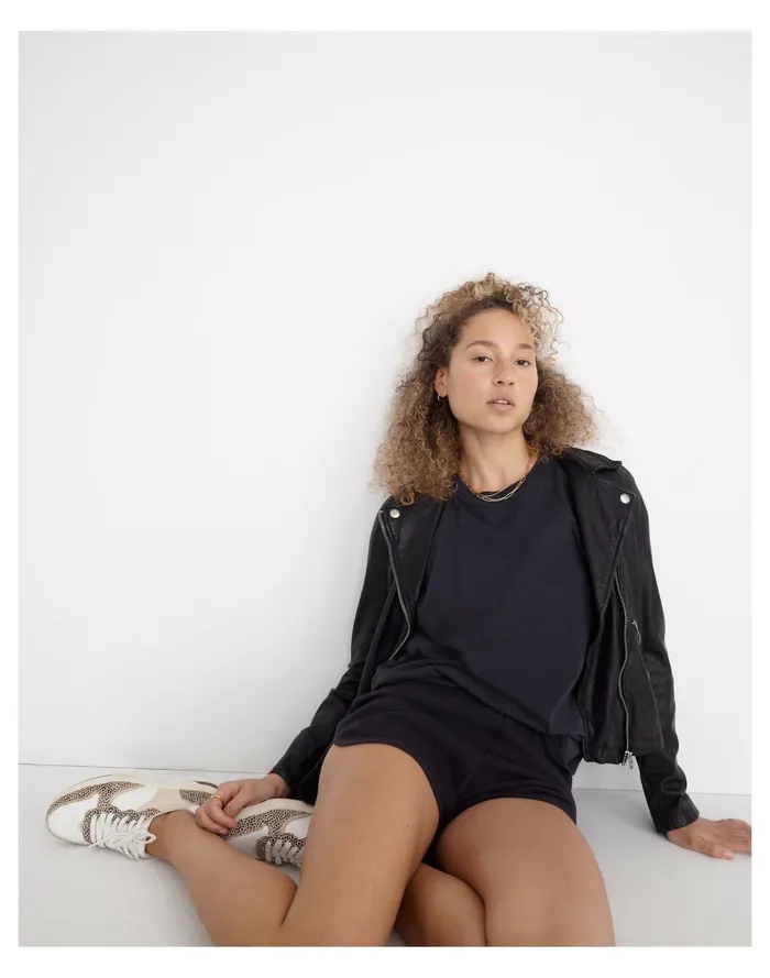 Women MWL Seamed Tee Black Coal Madewell Activewear Women MWL Seamed Tee Black Coal Madewell Activewear