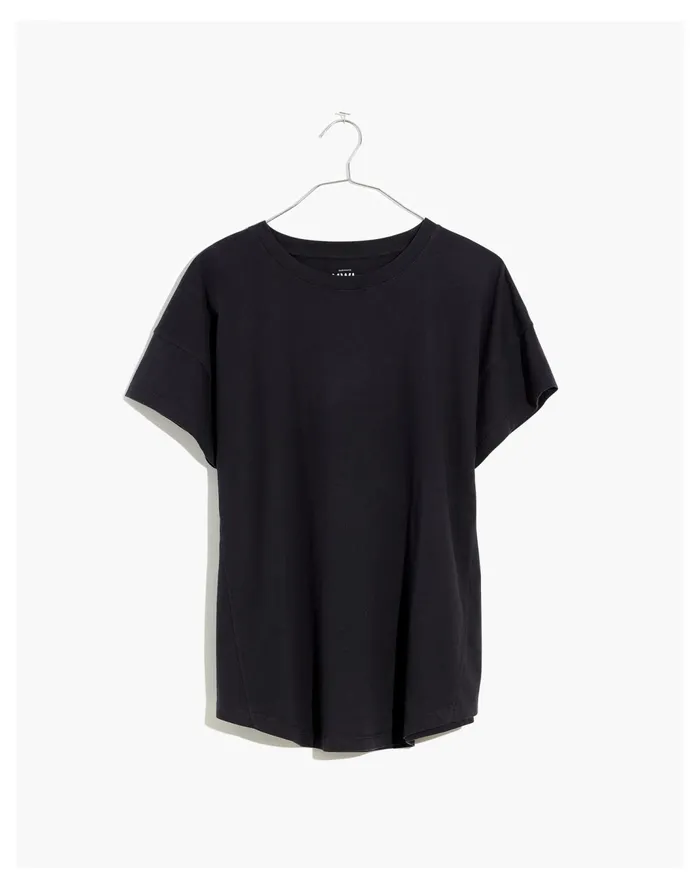 Women MWL Seamed Tee Black Coal Madewell Activewear Women MWL Seamed Tee Black Coal Madewell Activewear