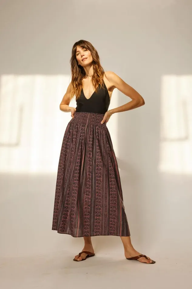Women Natalie Martin Bottoms Bella Skirt Paisley Stripe Heather