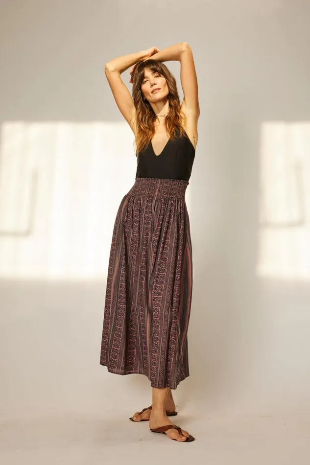 Women Natalie Martin Bottoms Bella Skirt Paisley Stripe Heather