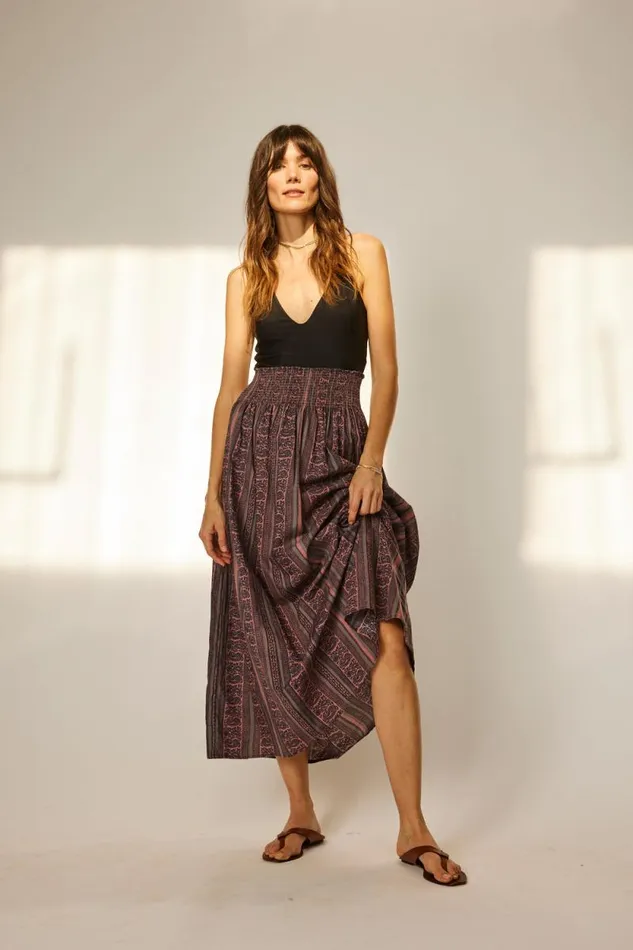 Women Natalie Martin Bottoms Bella Skirt Paisley Stripe Heather