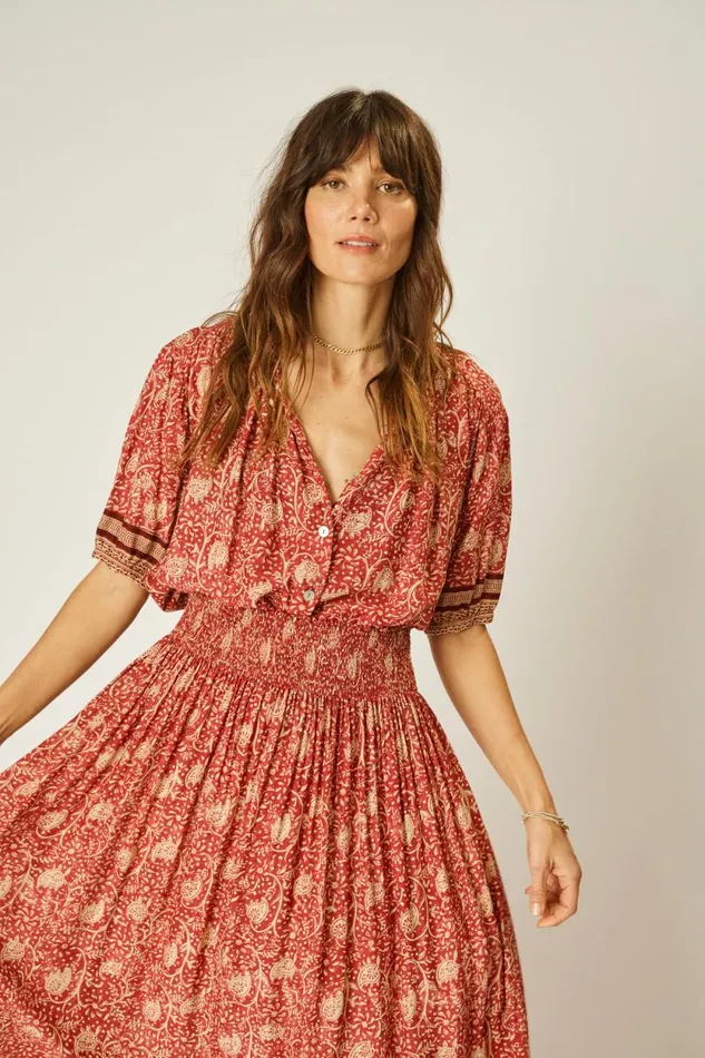 Women Natalie Martin Bottoms Bella Skirt Water Lily Terracotta