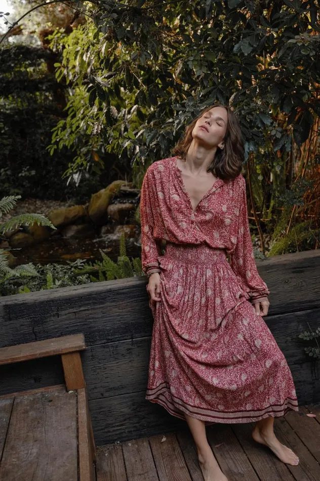 Women Natalie Martin Bottoms Bella Skirt Water Lily Terracotta
