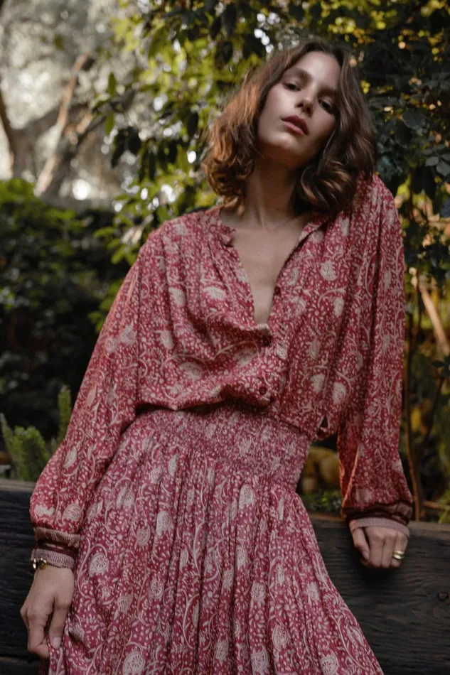 Women Natalie Martin Bottoms Bella Skirt Water Lily Terracotta