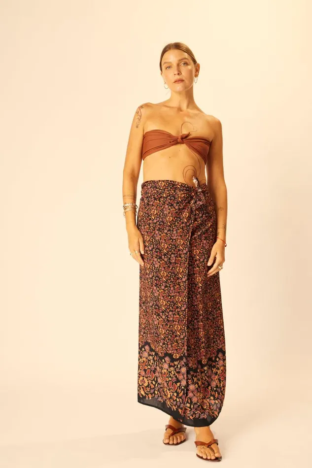 Women Natalie Martin Bottoms SarongScarf Petite Fleur Noire