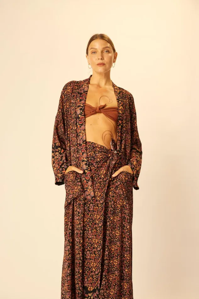 Women Natalie Martin Bottoms SarongScarf Petite Fleur Noire