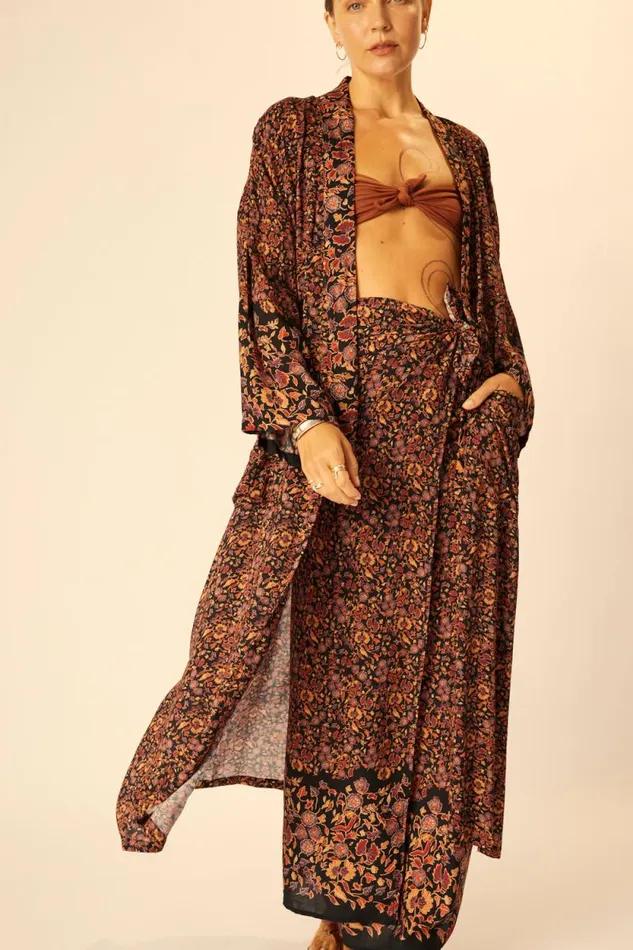 Women Natalie Martin Bottoms SarongScarf Petite Fleur Noire