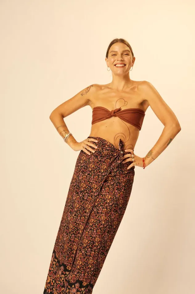 Women Natalie Martin Bottoms SarongScarf Petite Fleur Noire