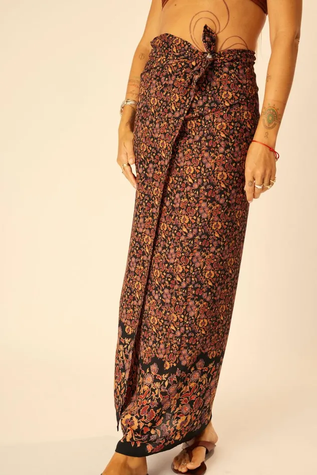 Women Natalie Martin Bottoms SarongScarf Petite Fleur Noire