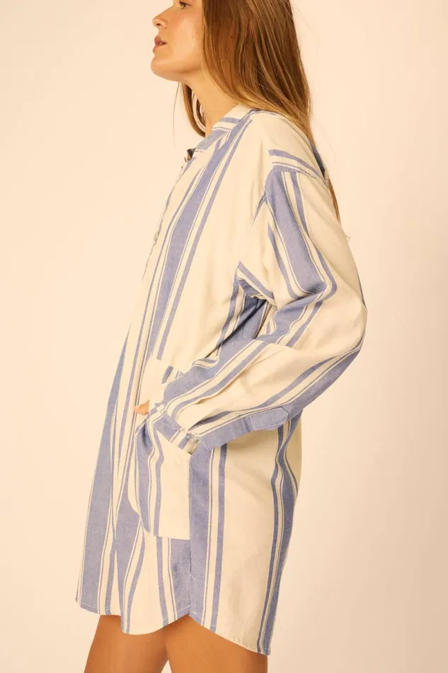 Women Natalie Martin Coverups Aprs Swim Shirt French Stripe Blue